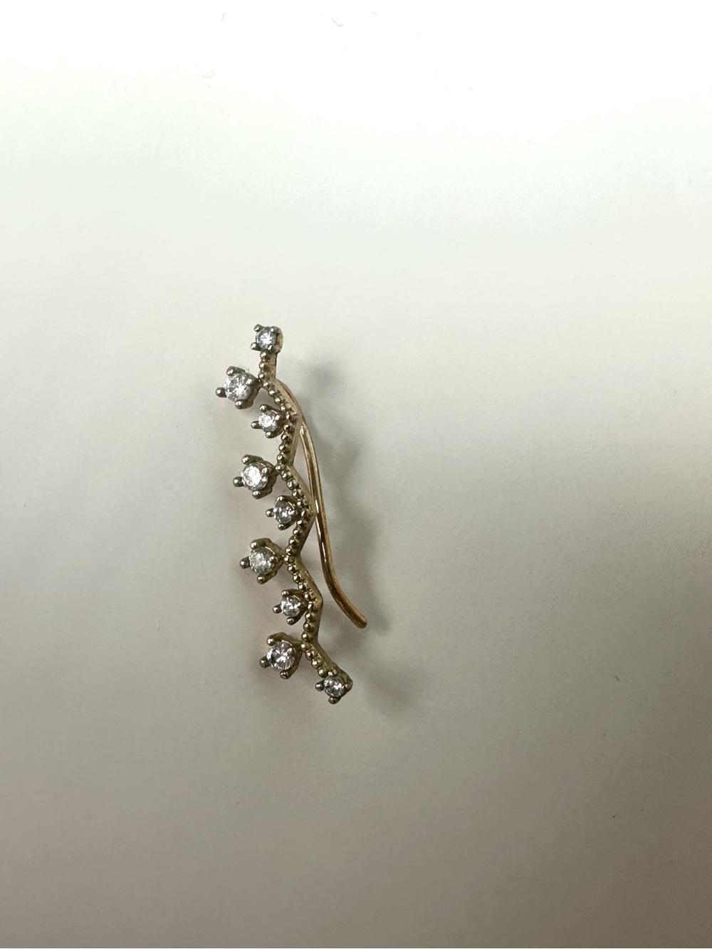 Gold Tone Rhinestone Ear Cuff - Picture 3 of 3